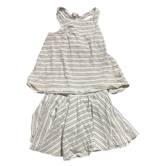 Striped White Kids two piece - skirt with attached shorts-5T - Picture 2 of 3